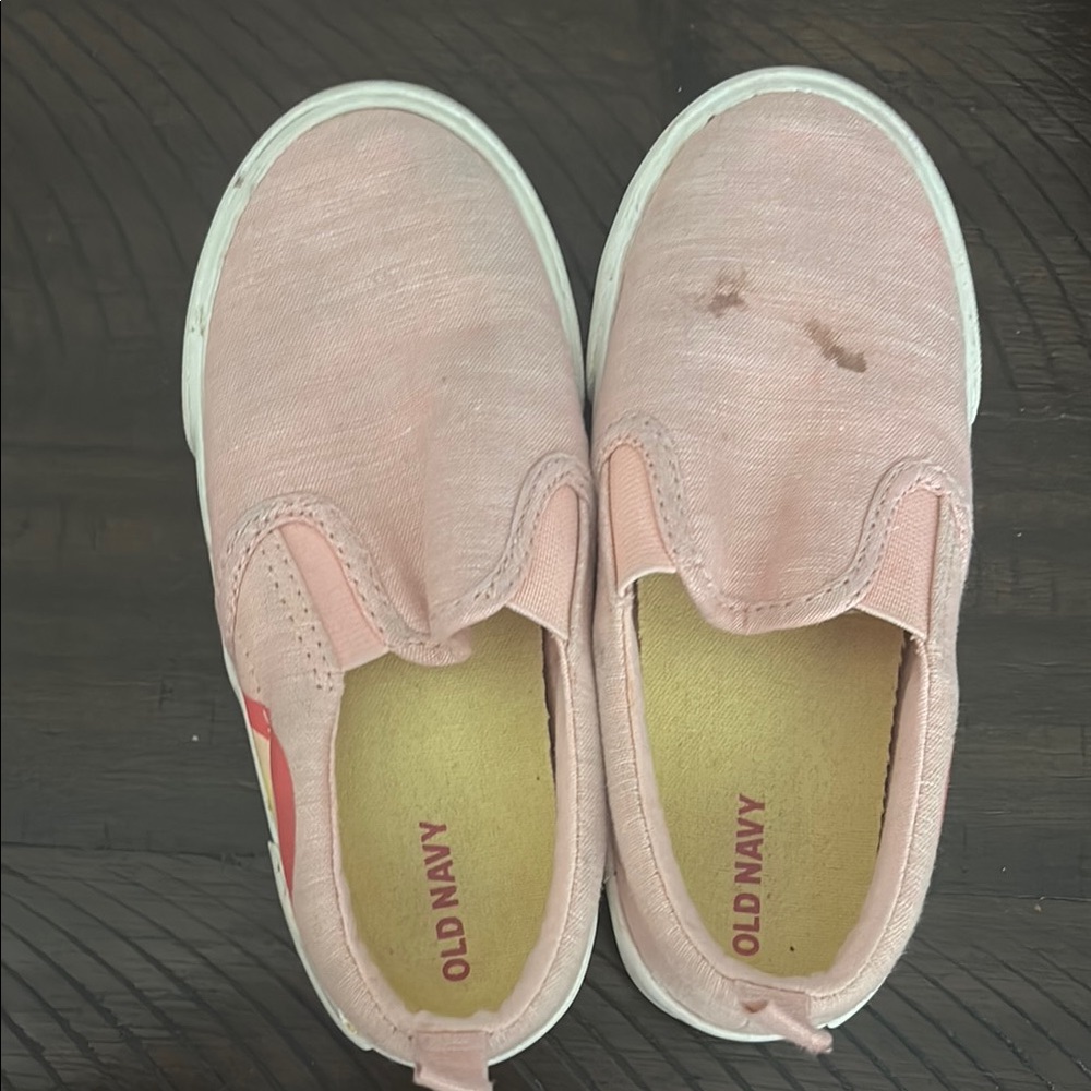 Old Navy Pink Canvas Sneakers with Elastic Panels